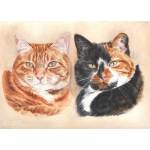 Cat painting: Jaffa and Ellie