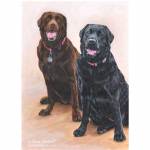 Dog painting. Cassie and Isla, Labradors