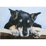 Painting of Jess, Mixed Breed Dog