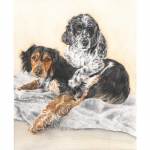 Dog painting. Moss and Cassie
