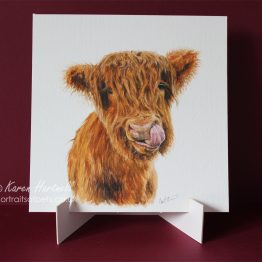 Young Highland Cow. Original painting