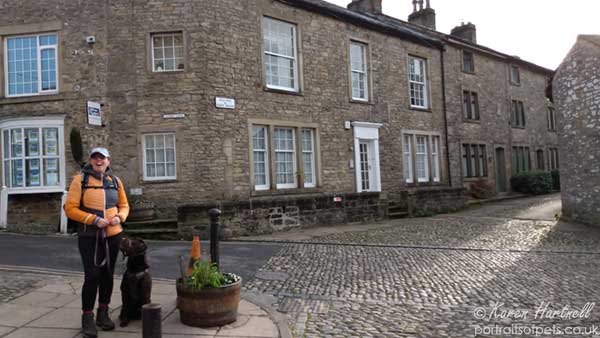 Me and my Lab posing outside Skeldale House, from the new adaption which is filmed in Grassington in the Yorkshire Dales